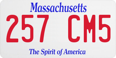 MA license plate 257CM5