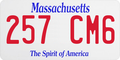 MA license plate 257CM6