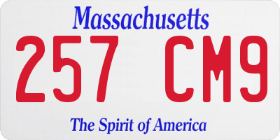 MA license plate 257CM9