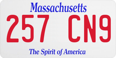 MA license plate 257CN9