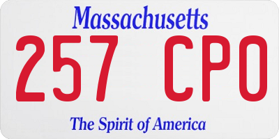 MA license plate 257CP0