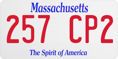 MA license plate 257CP2