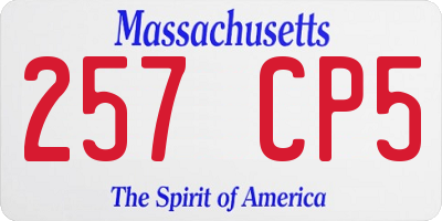 MA license plate 257CP5