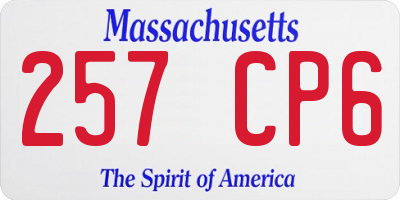 MA license plate 257CP6