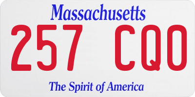 MA license plate 257CQ0