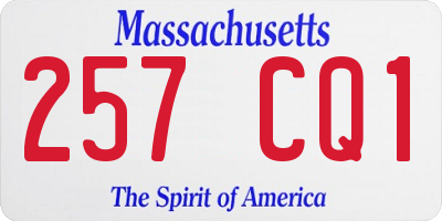 MA license plate 257CQ1