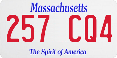 MA license plate 257CQ4