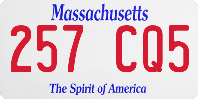 MA license plate 257CQ5