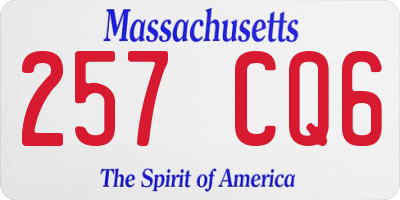MA license plate 257CQ6