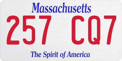 MA license plate 257CQ7