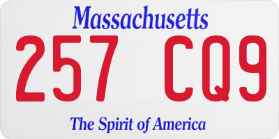 MA license plate 257CQ9