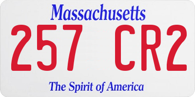 MA license plate 257CR2