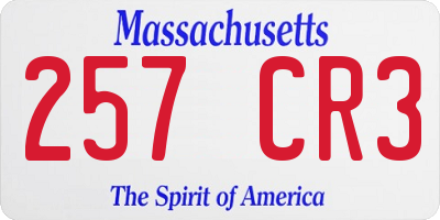 MA license plate 257CR3