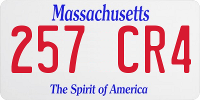 MA license plate 257CR4