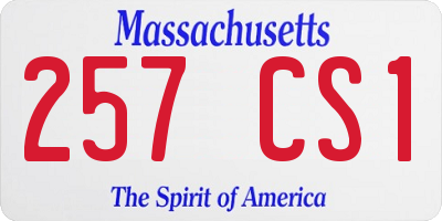 MA license plate 257CS1