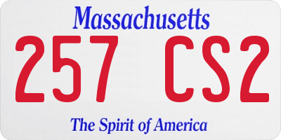 MA license plate 257CS2