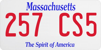 MA license plate 257CS5