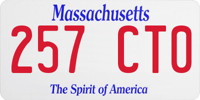 MA license plate 257CT0