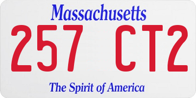 MA license plate 257CT2