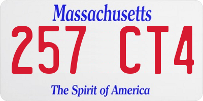 MA license plate 257CT4