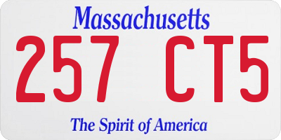 MA license plate 257CT5