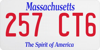 MA license plate 257CT6