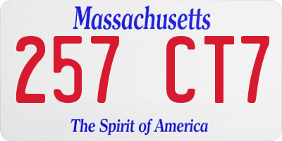 MA license plate 257CT7