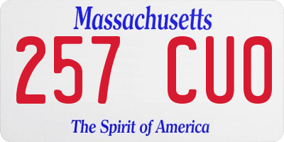 MA license plate 257CU0