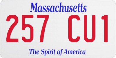 MA license plate 257CU1