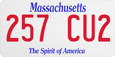MA license plate 257CU2