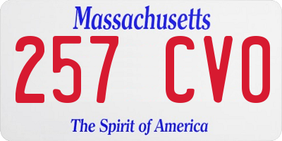 MA license plate 257CV0