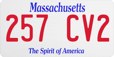 MA license plate 257CV2