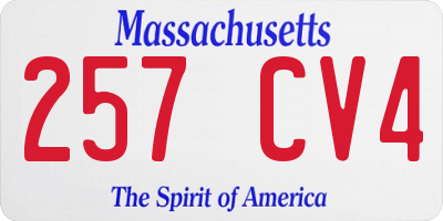 MA license plate 257CV4