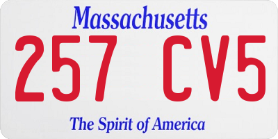 MA license plate 257CV5