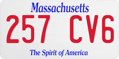 MA license plate 257CV6