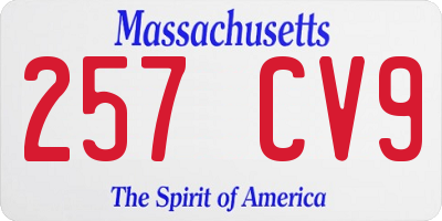MA license plate 257CV9