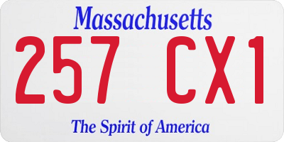 MA license plate 257CX1
