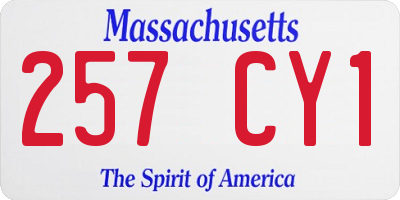 MA license plate 257CY1