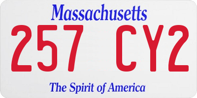 MA license plate 257CY2