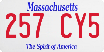 MA license plate 257CY5