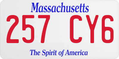 MA license plate 257CY6