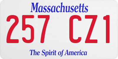MA license plate 257CZ1