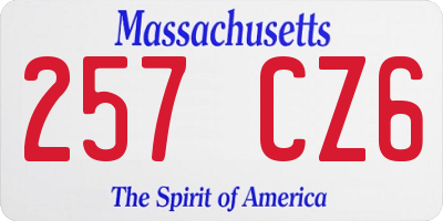 MA license plate 257CZ6
