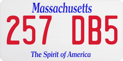 MA license plate 257DB5