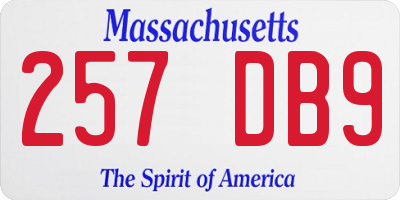 MA license plate 257DB9