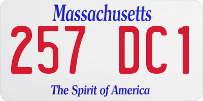 MA license plate 257DC1