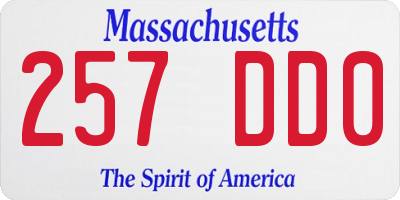 MA license plate 257DD0