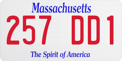 MA license plate 257DD1