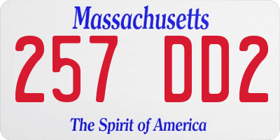 MA license plate 257DD2