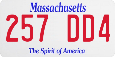 MA license plate 257DD4